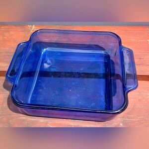 Anchor Hocking Cobalt Blue Glass 8X8X2.5 Baking Dish 2 Qt Square USA 19 1035